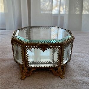 Glass and Gold Jewelry Box